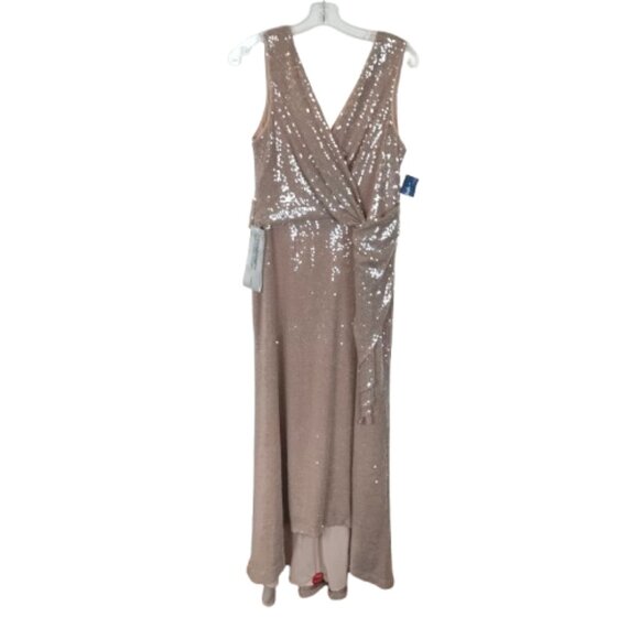 NWT Kay Unger Womens Size 12 Katrina Sequin Embellished High Low Gown Dress NEW - Picture 5 of 9